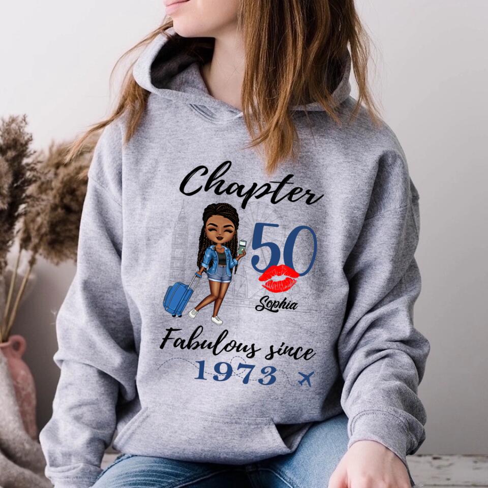 Chapter 50, Fabulous Since 1973 50th Birthday Unique T Shirt For Woman, Custom Birthday Shirt, Her Gifts For 50 Years Old , Turning 50 Birthday Cotton Shirt