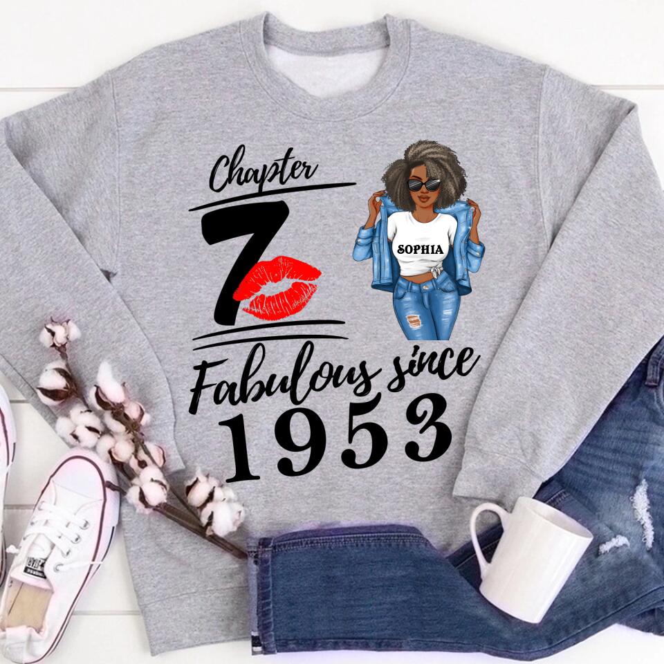 Chapter 70, Fabulous Since 1953 70th Birthday Unique T Shirt For Woman, Custom Birthday Shirt, Her Gifts For 70 Years Old , Turning 70 Birthday Cotton Shirt