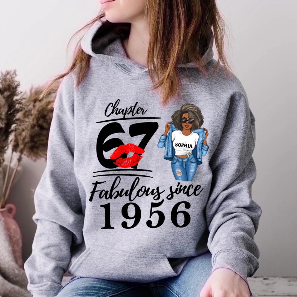 Chapter 67, Fabulous Since 1956 67th Birthday Unique T Shirt For Woman, Custom Birthday Shirt, Her Gifts For 67 Years Old , Turning 67 Birthday Cotton Shirt