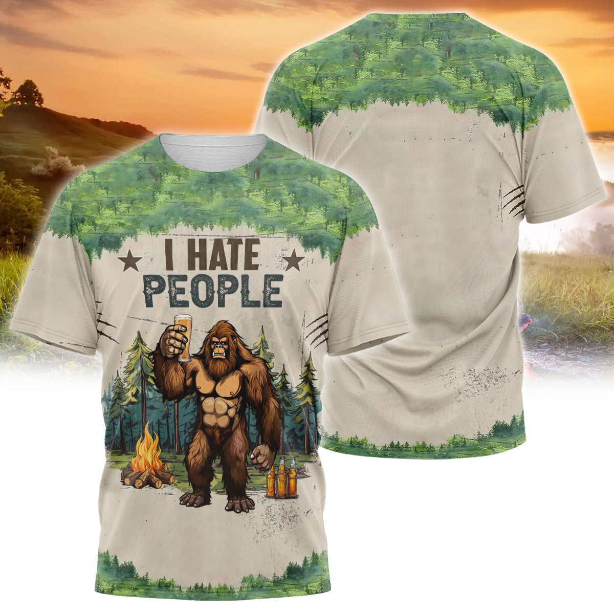 I Hate People Camping T Shirt, Custom Camping T Shirt, Campers Gift, Camping Lover Unisex Cotton T Shirt