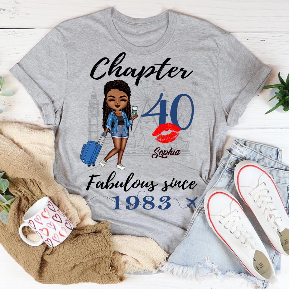 Chapter 40, Fabulous Since 1983 40th Birthday Unique T Shirt For Woman, Custom Birthday Shirt, Her Gifts For 40 Years Old , Turning 40 Birthday Cotton Shirt