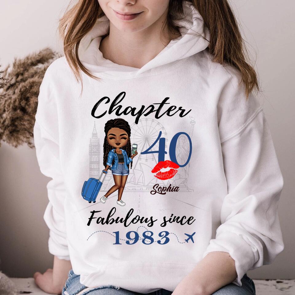 Chapter 40, Fabulous Since 1983 40th Birthday Unique T Shirt For Woman, Custom Birthday Shirt, Her Gifts For 40 Years Old , Turning 40 Birthday Cotton Shirt
