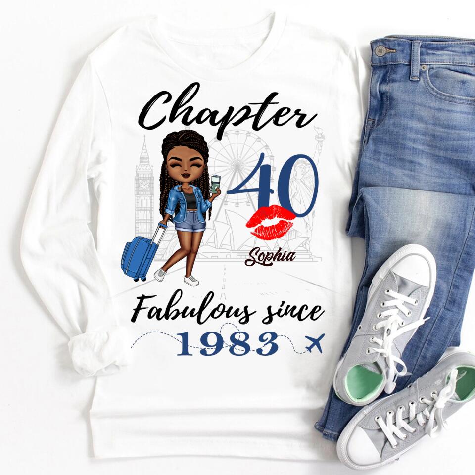 Chapter 40, Fabulous Since 1983 40th Birthday Unique T Shirt For Woman, Custom Birthday Shirt, Her Gifts For 40 Years Old , Turning 40 Birthday Cotton Shirt