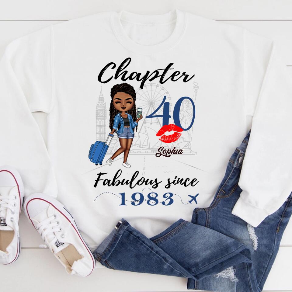 Chapter 40, Fabulous Since 1983 40th Birthday Unique T Shirt For Woman, Custom Birthday Shirt, Her Gifts For 40 Years Old , Turning 40 Birthday Cotton Shirt