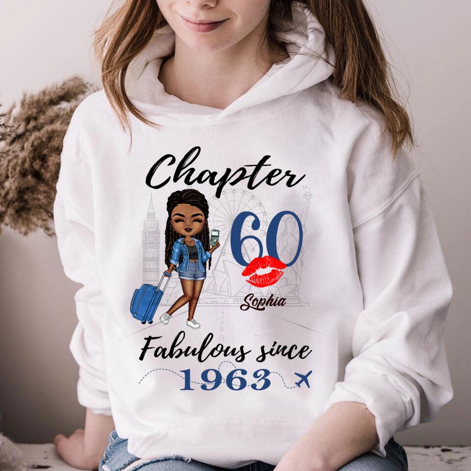Chapter 60, Fabulous Since 1963 60th Birthday Unique T Shirt For Woman, Custom Birthday Shirt, Her Gifts For 60 Years Old , Turning 60 Birthday Cotton Shirt