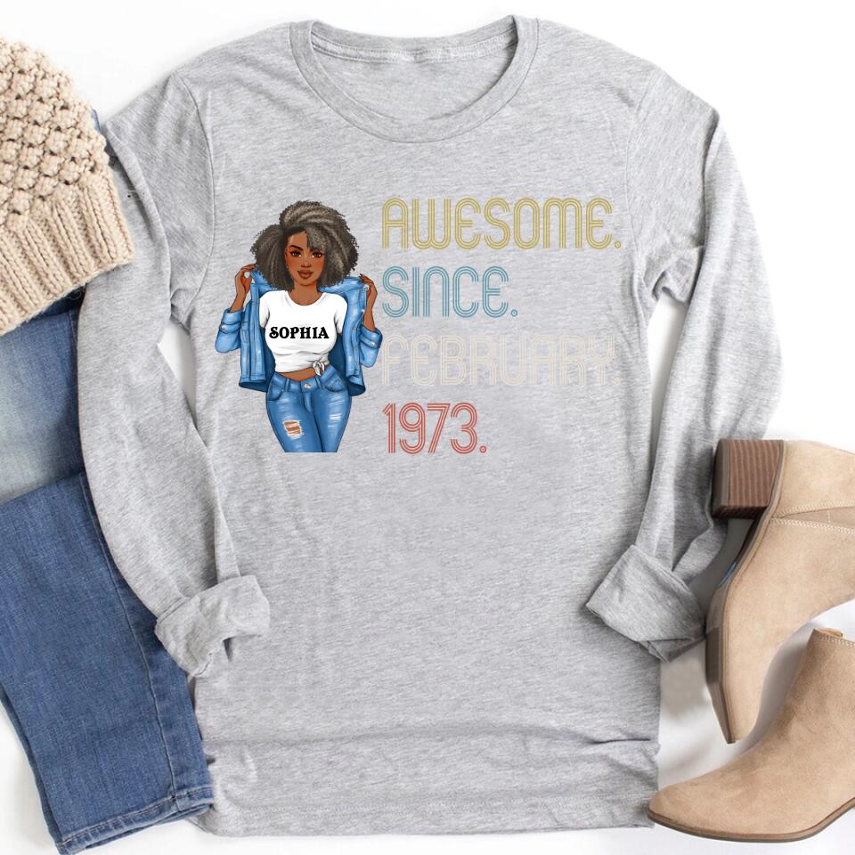 50th Birthday Shirts, Custom Birthday Shirts, Turning 50 Shirt, Gifts For Women Turning 50, 50 And Fabulous Shirt, 1973 Shirt, 50th Birthday Shirts For Her