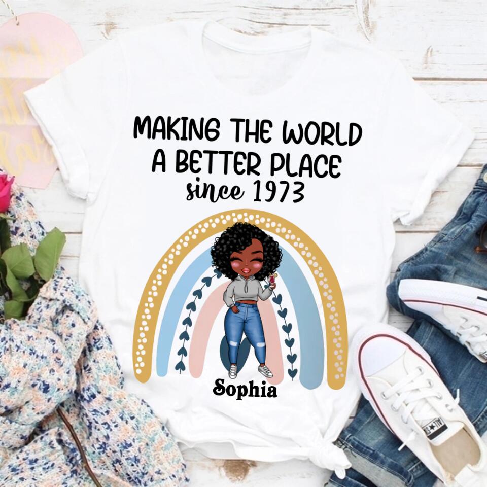 Chapter 50, Fabulous Since 1973 50th Birthday Unique T Shirt For Woman, Custom Birthday Shirt, Her Gifts For 50 Years Old , Turning 50 Birthday Cotton Shirt