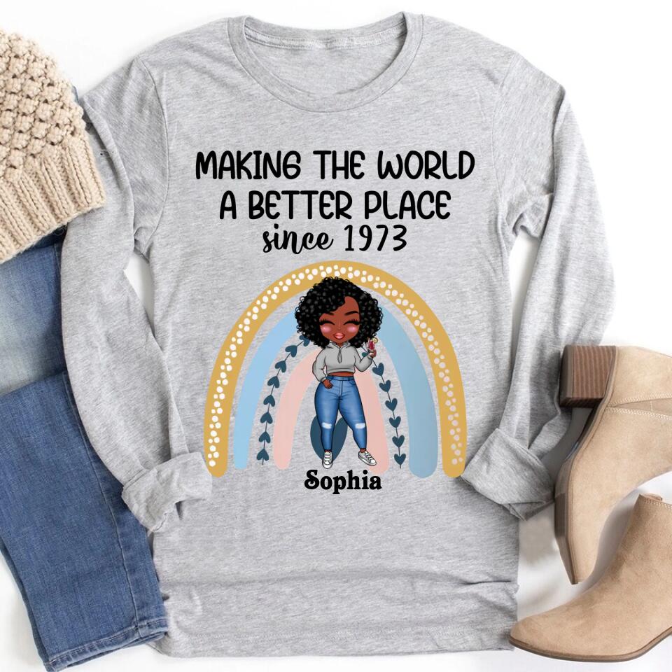 Chapter 50, Fabulous Since 1973 50th Birthday Unique T Shirt For Woman, Custom Birthday Shirt, Her Gifts For 50 Years Old , Turning 50 Birthday Cotton Shirt