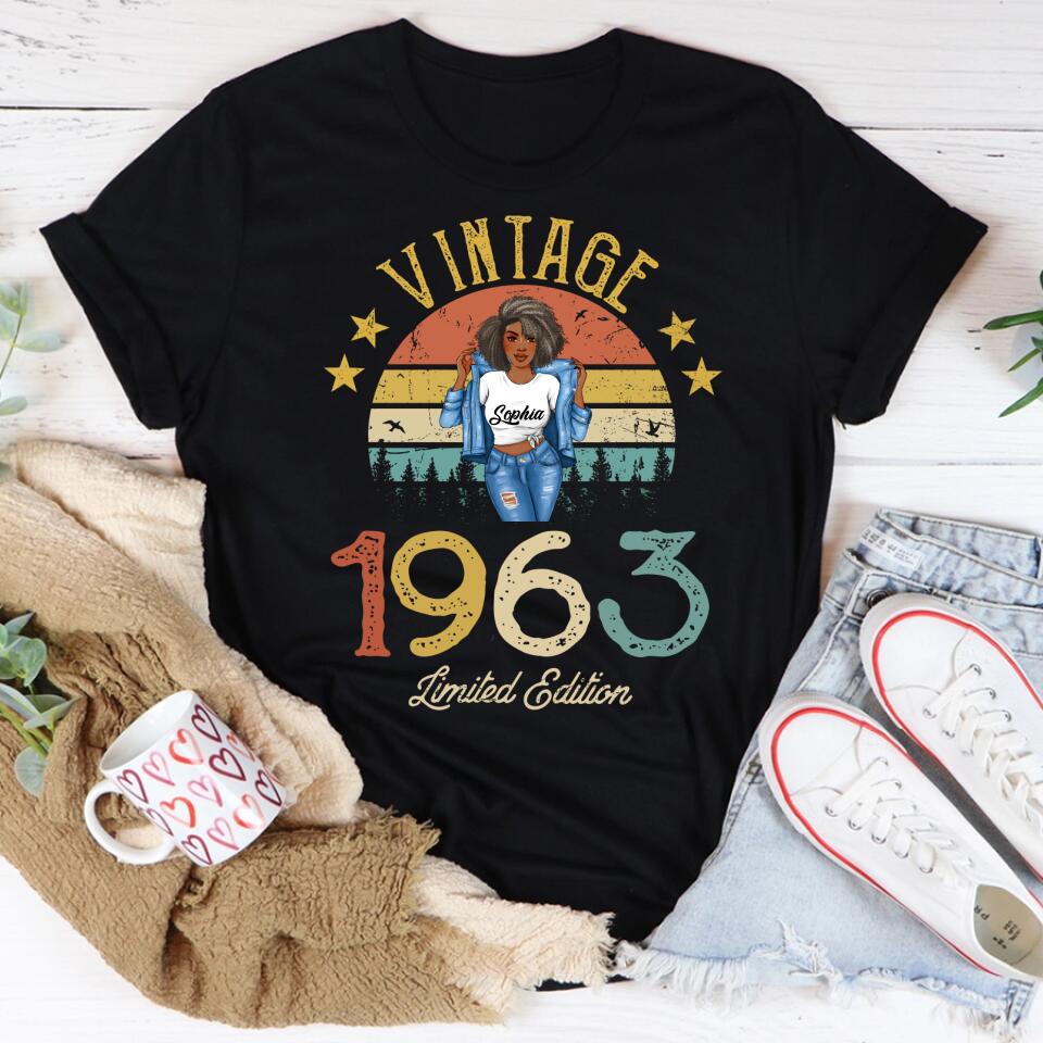 Personalized Birthday Shirt, Chapter 60, Fabulous Since 1963 60th Birthday Unique T Shirt For Woman, Her Gifts For 60 Years Old, Turning 60 Birthday Cotton Shirt, Birthday vintage shirt
