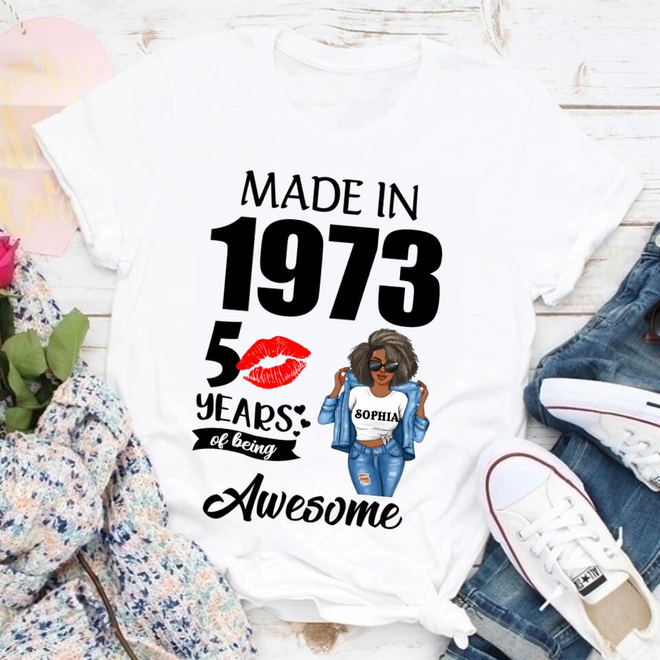 50th Birthday Shirts, Custom Birthday Shirts, Turning 50 Shirt, Gifts For Women Turning 50, 50 And Fabulous Shirt, 1973 Shirt, 50th Birthday Shirts For Her