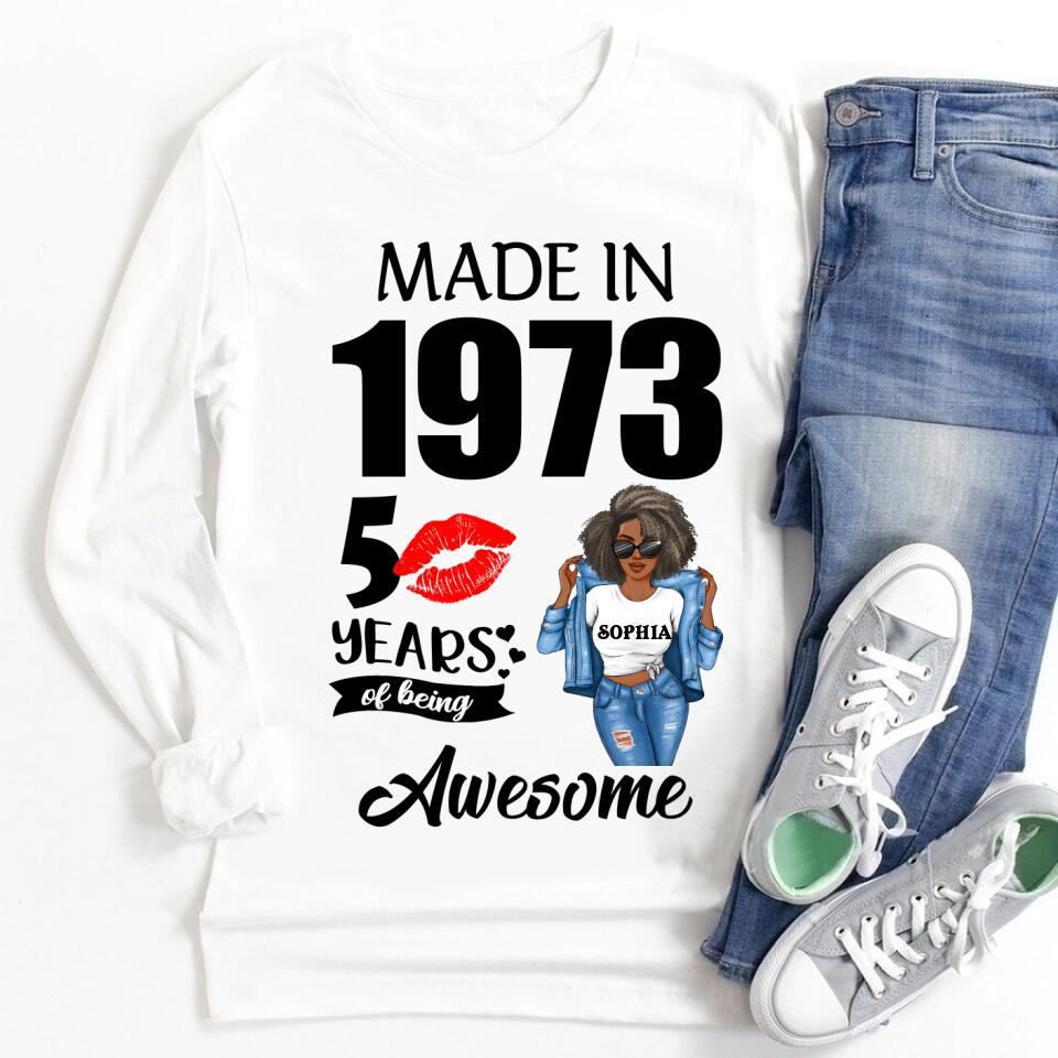 50th Birthday Shirts, Custom Birthday Shirts, Turning 50 Shirt, Gifts For Women Turning 50, 50 And Fabulous Shirt, 1973 Shirt, 50th Birthday Shirts For Her