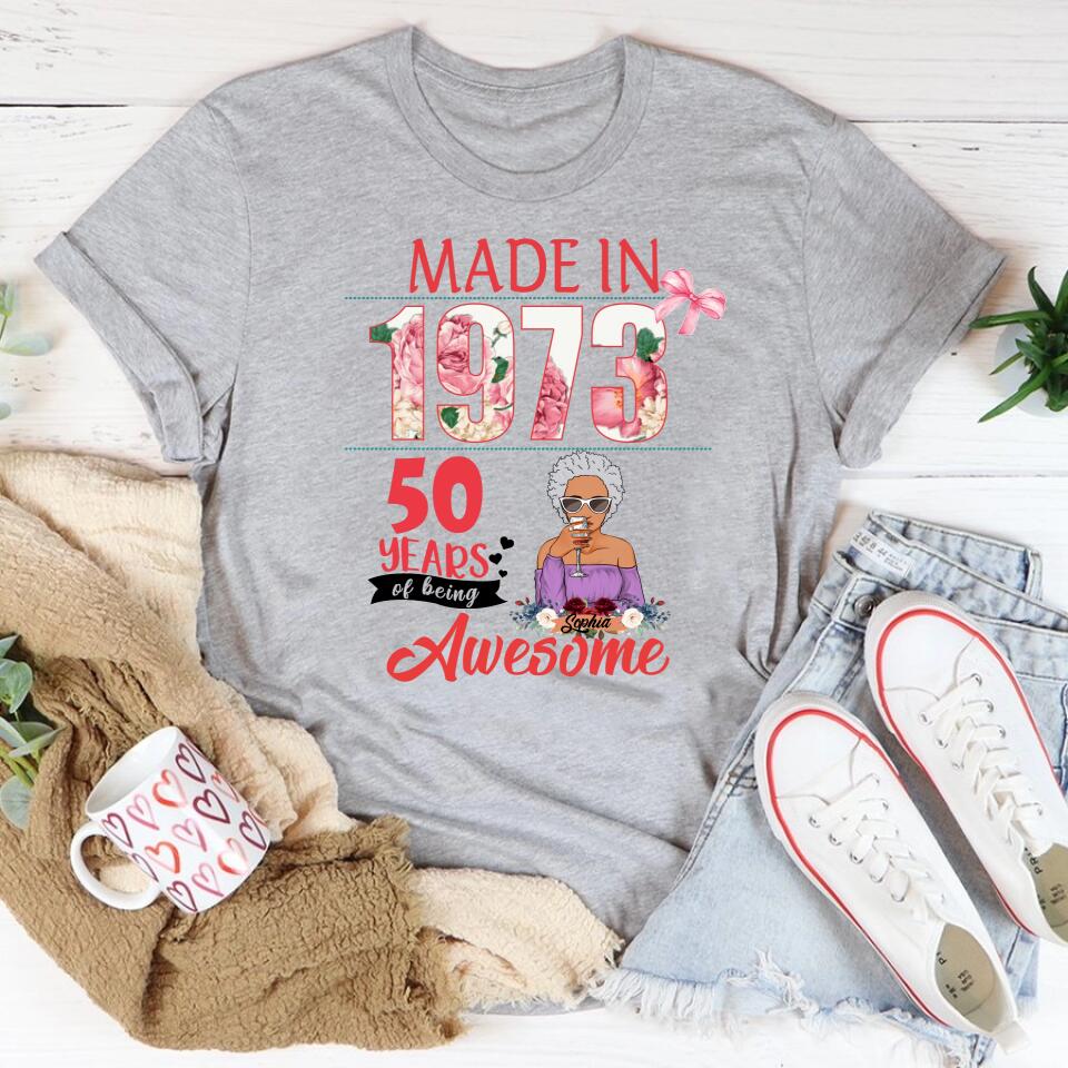 Chapter 50, Fabulous Since 1973 50th Birthday Unique T Shirt For Woman, Custom Birthday Shirt, Her Gifts For 50 Years Old , Turning 50 Birthday Cotton Shirt