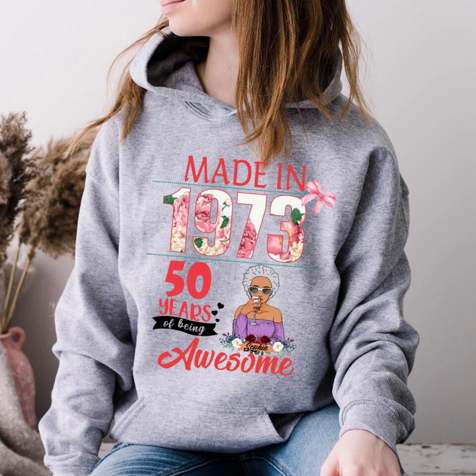 Chapter 50, Fabulous Since 1973 50th Birthday Unique T Shirt For Woman, Custom Birthday Shirt, Her Gifts For 50 Years Old , Turning 50 Birthday Cotton Shirt