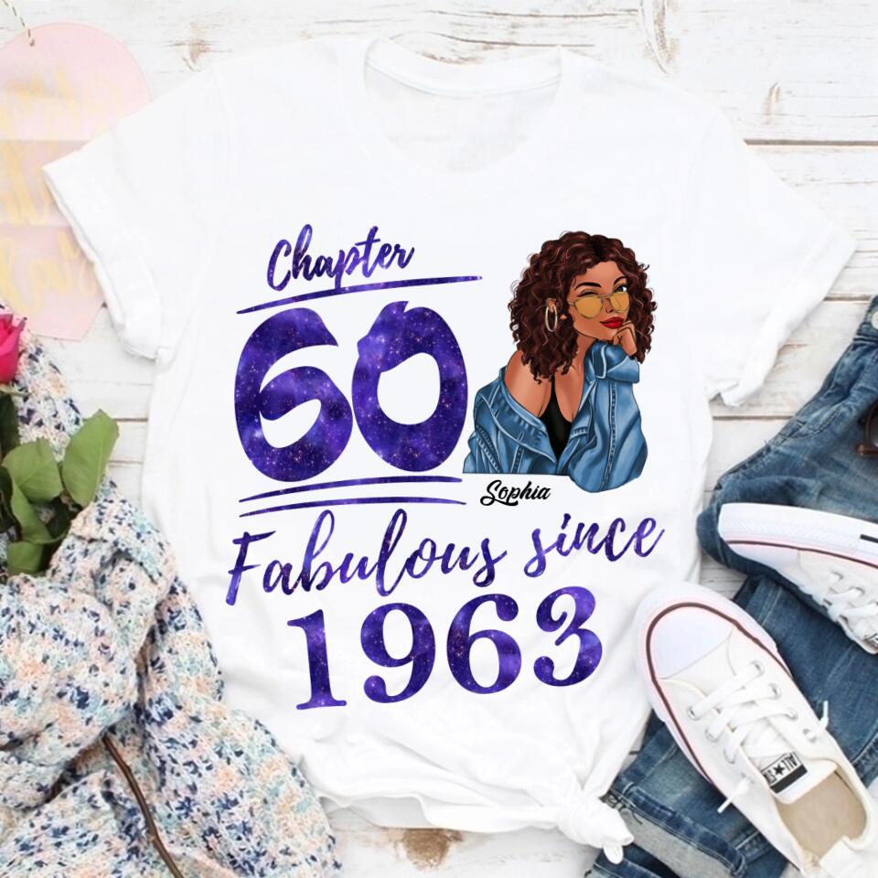 60th Birthday Shirts, Custom Birthday Shirts, Turning 60 Shirt, Gifts For Women Turning 60, 60 And Fabulous Shirt, 1963 Shirt, 50th Birthday Shirts For Her