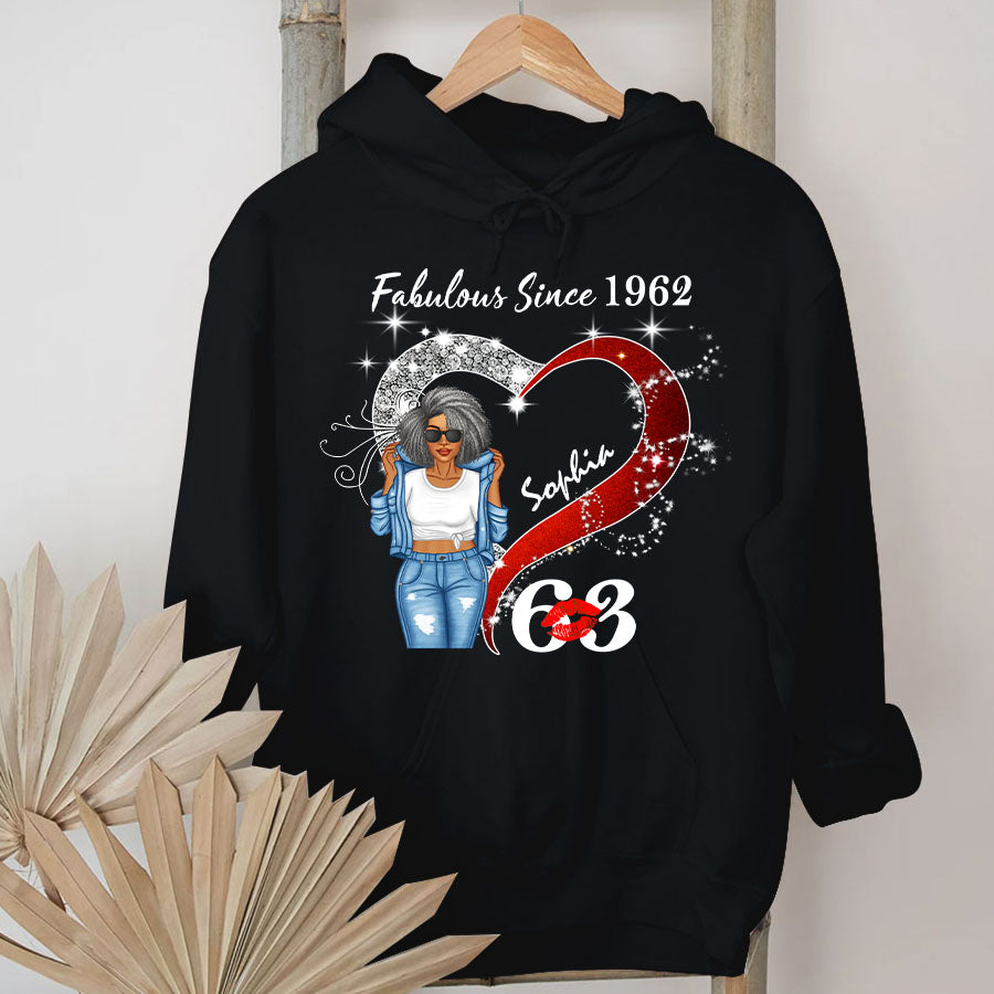 Custom Birthday Shirt, Her Gifts For 63 Years Old , Turning 63 Birthday Cotton Shirt, Fabulous Since 1962-TLQ