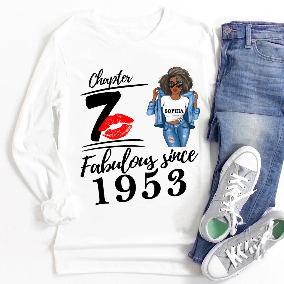 Chapter 70, Fabulous Since 1953 70th Birthday Unique T Shirt For Woman, Custom Birthday Shirt, Her Gifts For 70 Years Old , Turning 70 Birthday Cotton Shirt