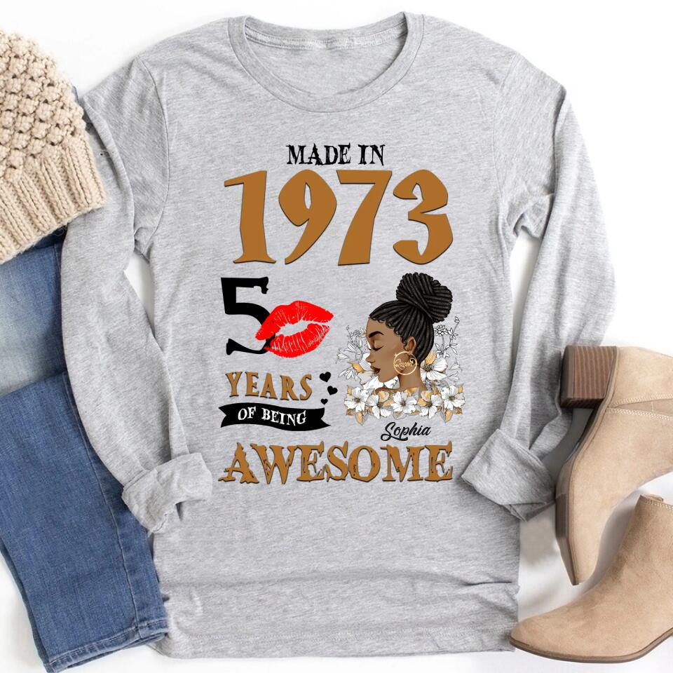 50th Birthday Shirts, Custom Birthday Shirts, Turning 50 Shirt, Gifts For Women Turning 50, 50 And Fabulous Shirt, 1973 Shirt, 50th Birthday Shirts For Her