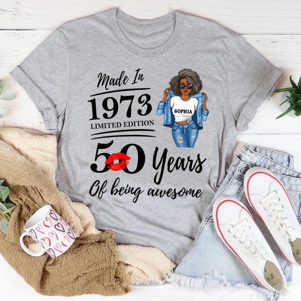 50th Birthday Shirts, Custom Birthday Shirts, Turning 50 Shirt, Gifts For Women Turning 50, 50 And Fabulous Shirt, 1973 Shirt