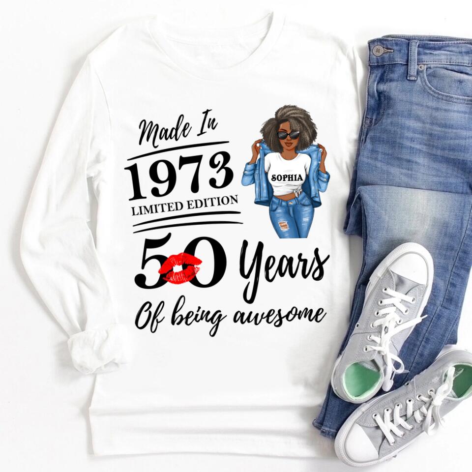 50th Birthday Shirts, Custom Birthday Shirts, Turning 50 Shirt, Gifts For Women Turning 50, 50 And Fabulous Shirt, 1973 Shirt