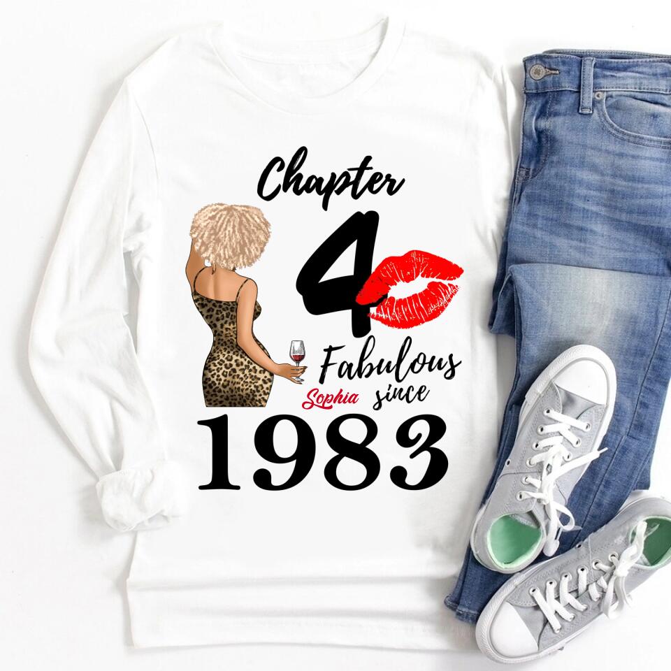 Chapter 40, Fabulous Since 1983 40th Birthday Unique T Shirt For Woman, Custom Birthday Shirt, Her Gifts For 40 Years Old , Turning 40 Birthday Cotton Shirt