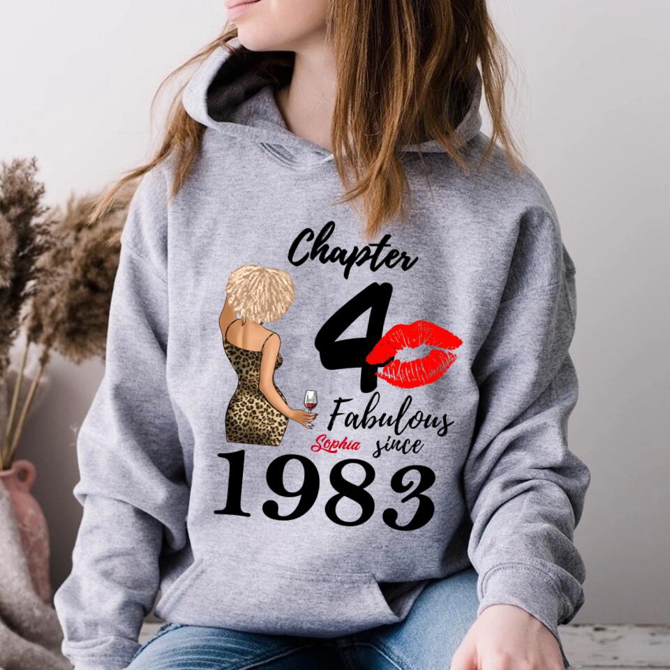 Chapter 40, Fabulous Since 1983 40th Birthday Unique T Shirt For Woman, Custom Birthday Shirt, Her Gifts For 40 Years Old , Turning 40 Birthday Cotton Shirt