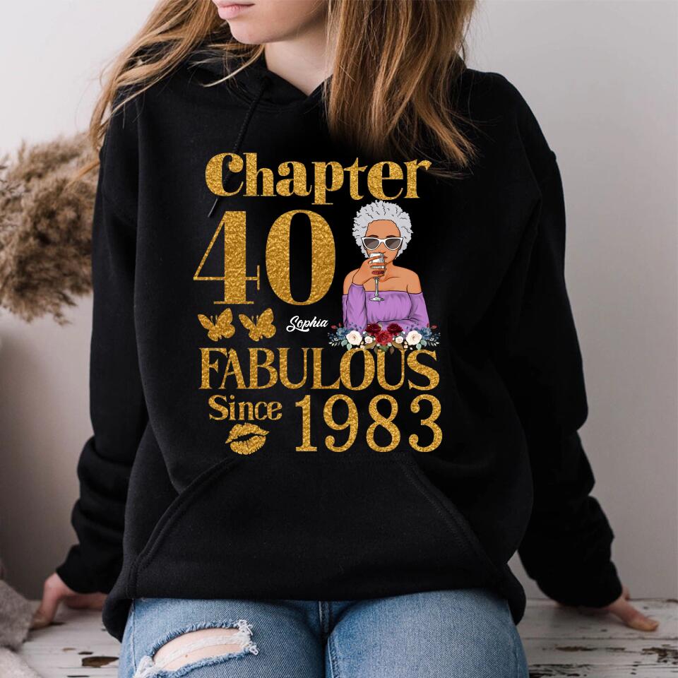 Chapter 40, Fabulous Since 1983 40th Birthday Unique T Shirt For Woman, Custom Birthday Shirt, Her Gifts For 40 Years Old , Turning 40 Birthday Cotton Shirt