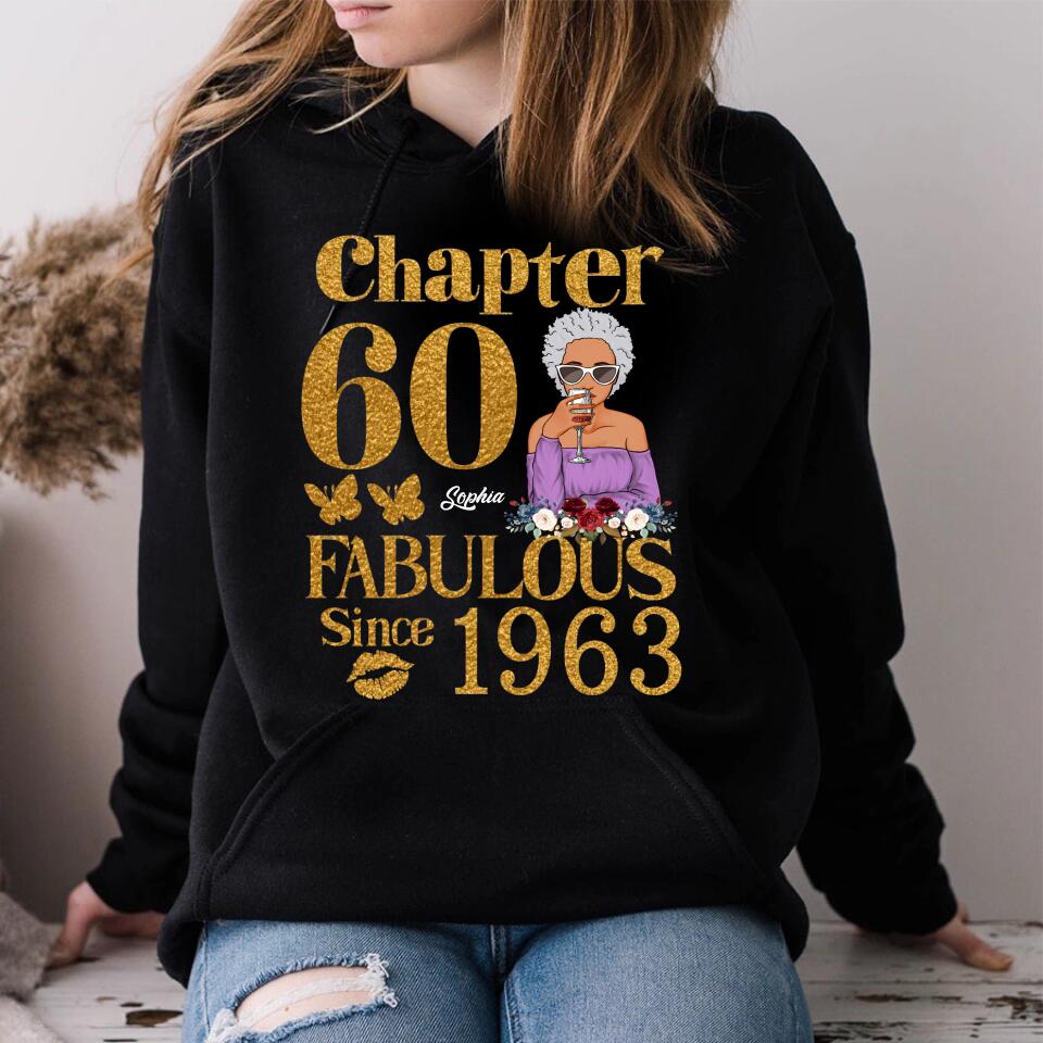 Chapter 60, Fabulous Since 1963 60th Birthday Unique T Shirt For Woman, Custom Birthday Shirt, Her Gifts For 60 Years Old , Turning 60 Birthday Cotton Shirt