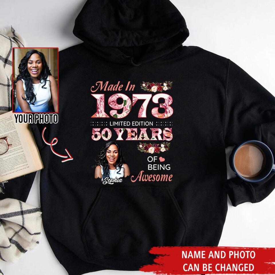 50th Birthday Shirts For Her, Personalised 50th Birthday Gifts, 1973 T Shirt, 50 and Fabulous Shirt, Custom Birthday Shirt