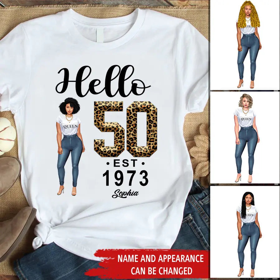 Chapter 50, Fabulous Since 1973 50th Birthday Unique T Shirt For Woman, Custom Birthday Shirt, Her Gifts For 50 Years Old , Turning 50 Birthday Cotton Shirt