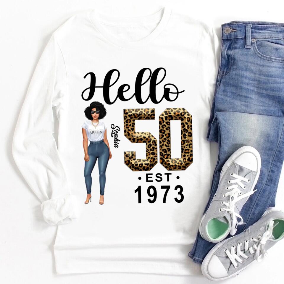 Chapter 50, Fabulous Since 1973 50th Birthday Unique T Shirt For Woman, Custom Birthday Shirt, Her Gifts For 50 Years Old , Turning 50 Birthday Cotton Shirt