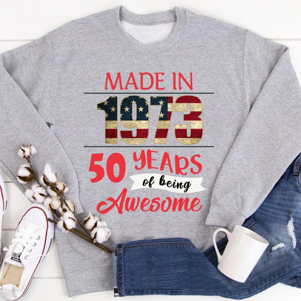 50th Birthday Shirts For Her, Personalised 50th Birthday Gifts, 1973 T Shirt, 50 and Fabulous Shirt, Custom Birthday Shirt