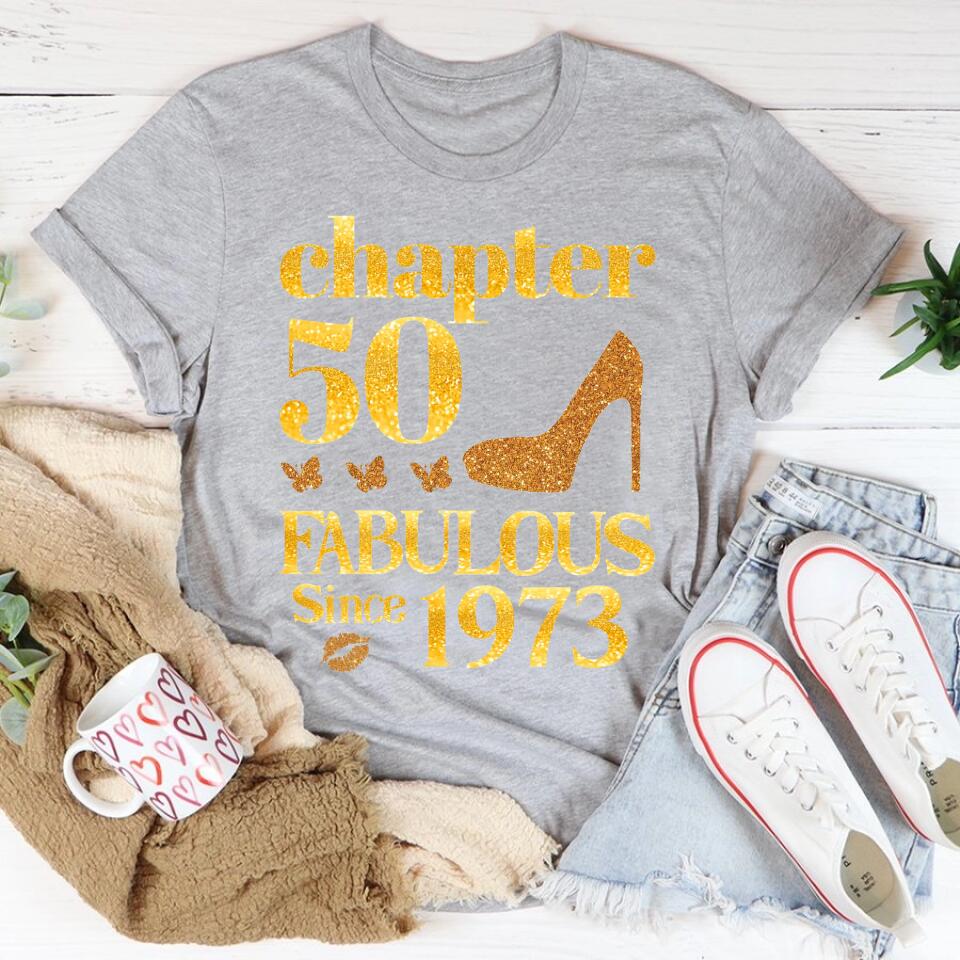 50th Birthday Shirts For Her, Personalised 50th Birthday Gifts, 1973 T Shirt, 50 and Fabulous Shirt, Custom Birthday Shirt