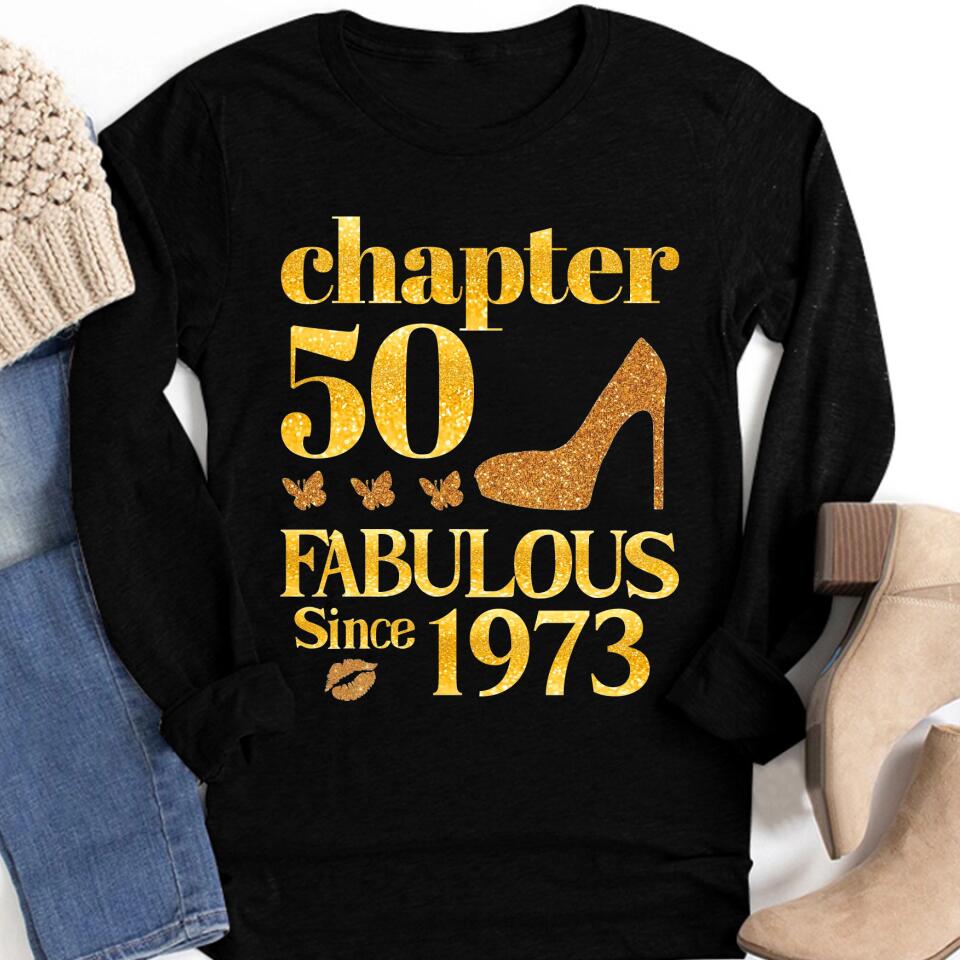 50th Birthday Shirts For Her, Personalised 50th Birthday Gifts, 1973 T Shirt, 50 and Fabulous Shirt, Custom Birthday Shirt
