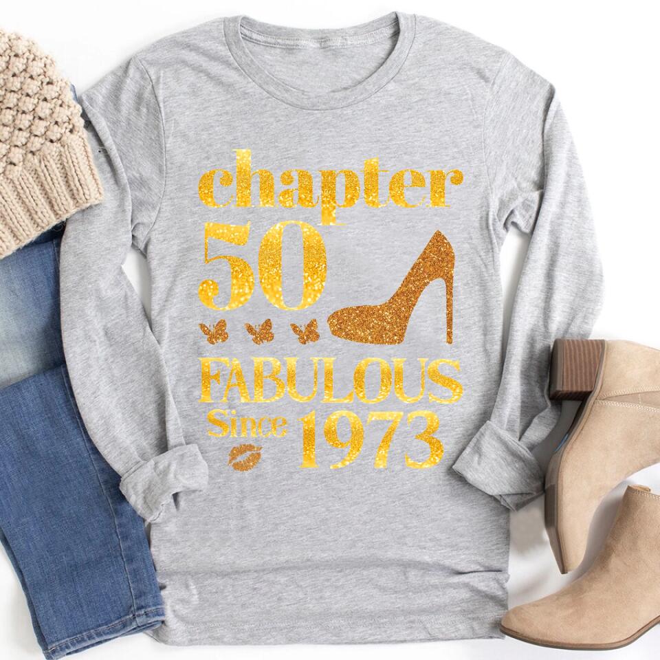 50th Birthday Shirts For Her, Personalised 50th Birthday Gifts, 1973 T Shirt, 50 and Fabulous Shirt, Custom Birthday Shirt