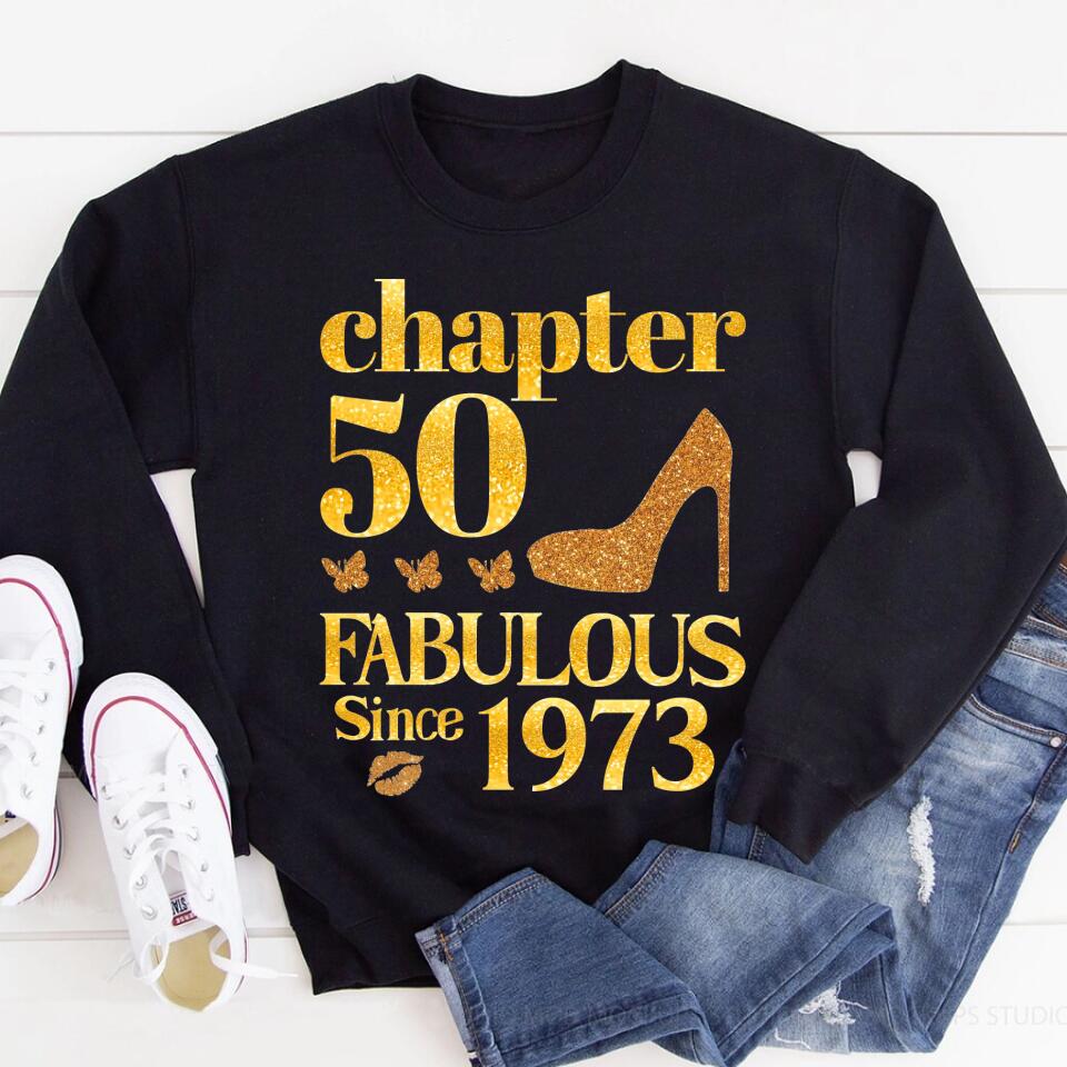 50th Birthday Shirts For Her, Personalised 50th Birthday Gifts, 1973 T Shirt, 50 and Fabulous Shirt, Custom Birthday Shirt
