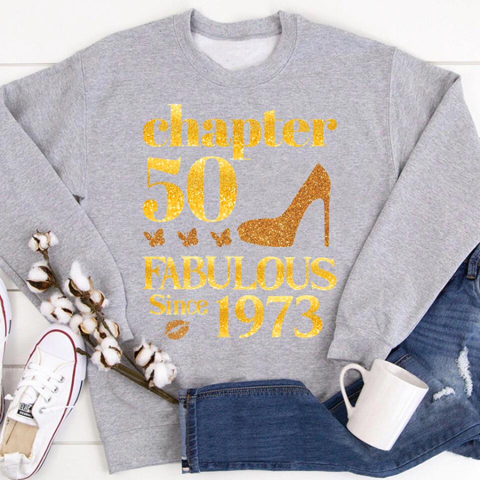 50th Birthday Shirts For Her, Personalised 50th Birthday Gifts, 1973 T Shirt, 50 and Fabulous Shirt, Custom Birthday Shirt