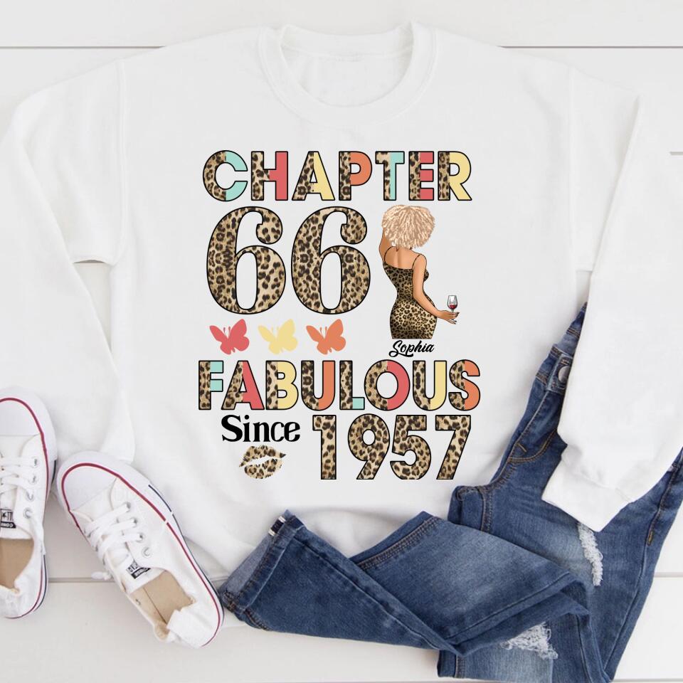 Chapter 66, Fabulous Since 1957 66th Birthday Unique T Shirt For Woman, Custom Birthday Shirt, Her Gifts For 66 Years Old , Turning 66 Birthday Cotton Shirt