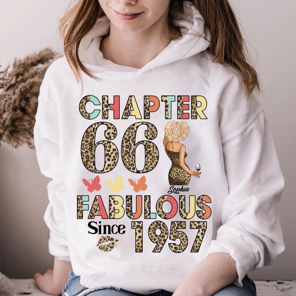 Chapter 66, Fabulous Since 1957 66th Birthday Unique T Shirt For Woman, Custom Birthday Shirt, Her Gifts For 66 Years Old , Turning 66 Birthday Cotton Shirt