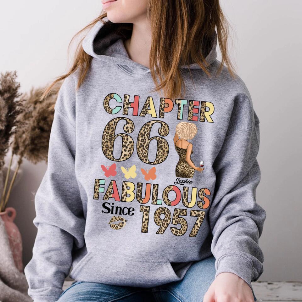 Chapter 66, Fabulous Since 1957 66th Birthday Unique T Shirt For Woman, Custom Birthday Shirt, Her Gifts For 66 Years Old , Turning 66 Birthday Cotton Shirt