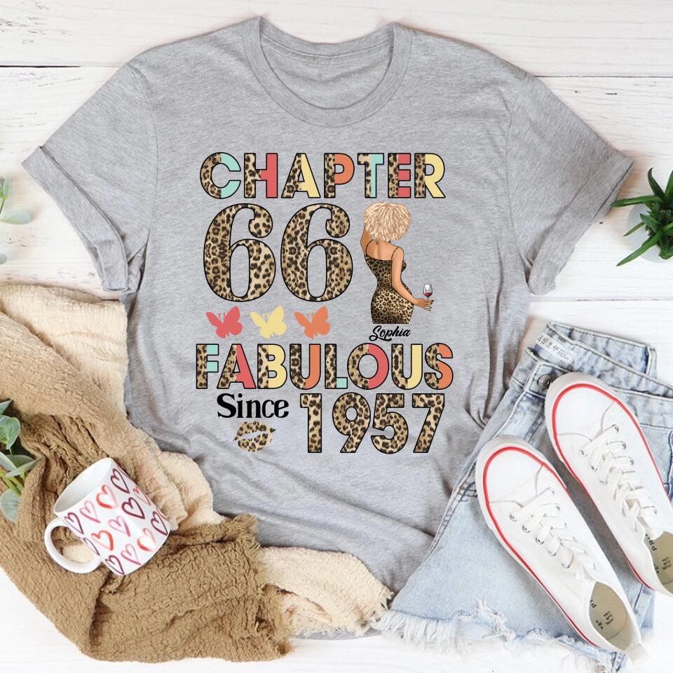 Chapter 66, Fabulous Since 1957 66th Birthday Unique T Shirt For Woman, Custom Birthday Shirt, Her Gifts For 66 Years Old , Turning 66 Birthday Cotton Shirt