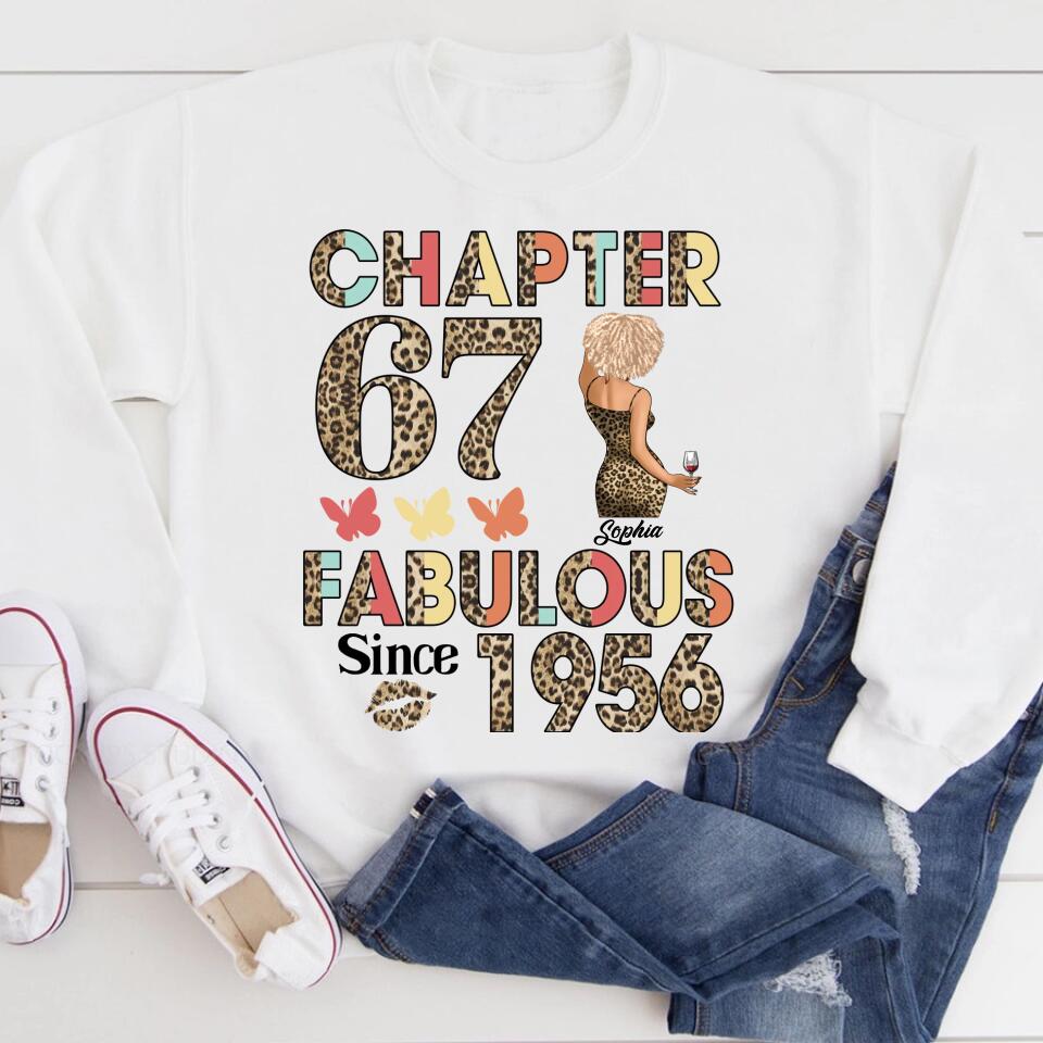 Chapter 67, Fabulous Since 1956 67th Birthday Unique T Shirt For Woman, Custom Birthday Shirt, Her Gifts For 67 Years Old , Turning 67 Birthday Cotton Shirt