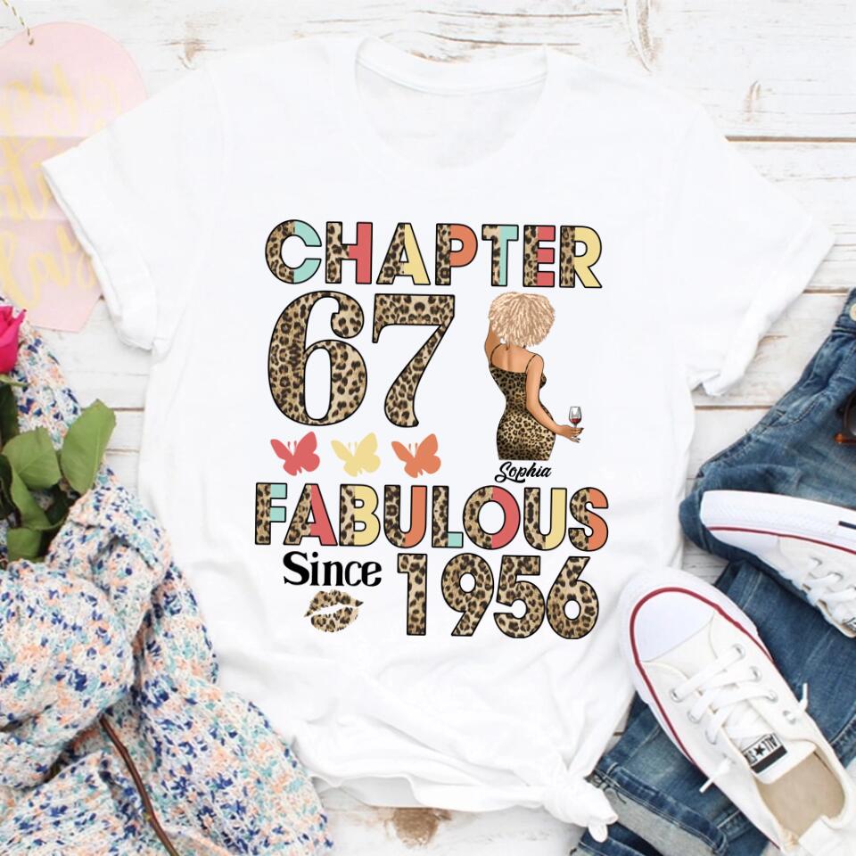 Chapter 67, Fabulous Since 1956 67th Birthday Unique T Shirt For Woman, Custom Birthday Shirt, Her Gifts For 67 Years Old , Turning 67 Birthday Cotton Shirt