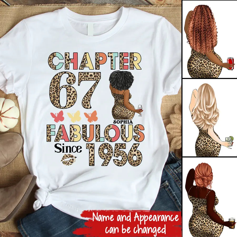 Chapter 67, Fabulous Since 1956 67th Birthday Unique T Shirt For Woman, Custom Birthday Shirt, Her Gifts For 67 Years Old , Turning 67 Birthday Cotton Shirt