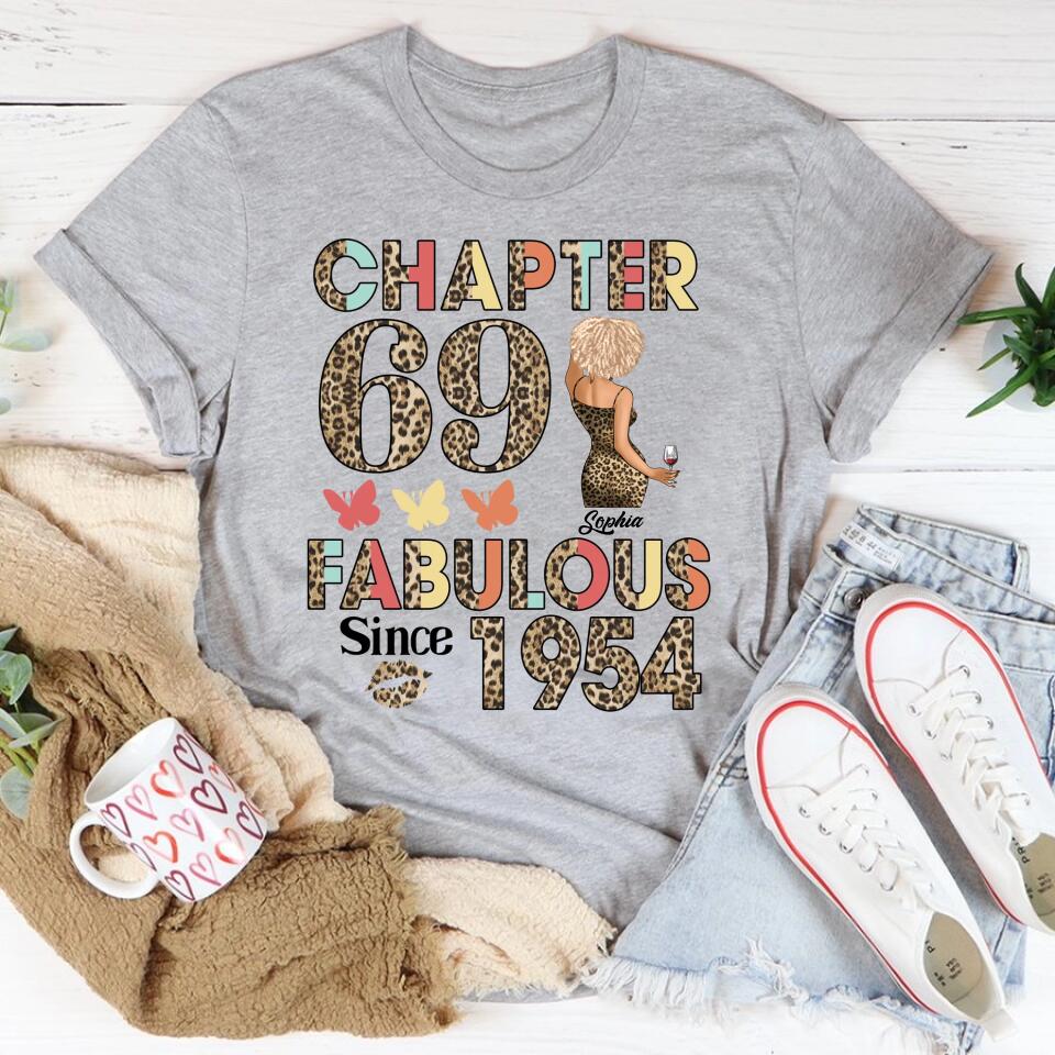 Chapter 69, Fabulous Since 1954 69th Birthday Unique T Shirt For Woman, Custom Birthday Shirt, Her Gifts For 69 Years Old , Turning 69 Birthday Cotton Shirt