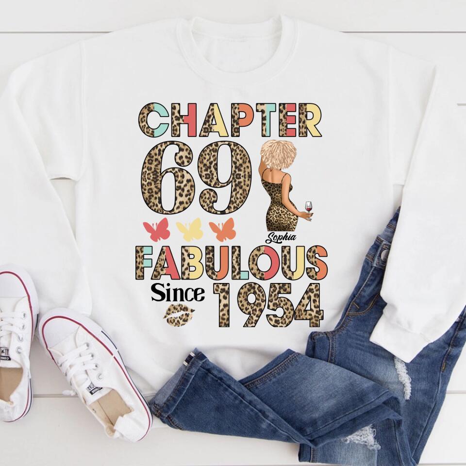 Chapter 69, Fabulous Since 1954 69th Birthday Unique T Shirt For Woman, Custom Birthday Shirt, Her Gifts For 69 Years Old , Turning 69 Birthday Cotton Shirt
