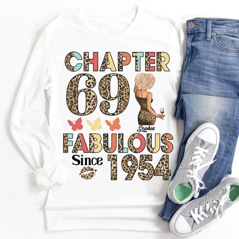 Chapter 69, Fabulous Since 1954 69th Birthday Unique T Shirt For Woman, Custom Birthday Shirt, Her Gifts For 69 Years Old , Turning 69 Birthday Cotton Shirt