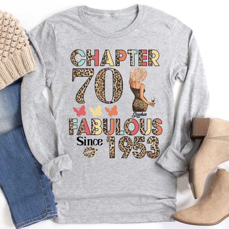 Chapter 70, Fabulous Since 1953 70th Birthday Unique T Shirt For Woman, Custom Birthday Shirt, Her Gifts For 70 Years Old , Turning 70 Birthday Cotton Shirt