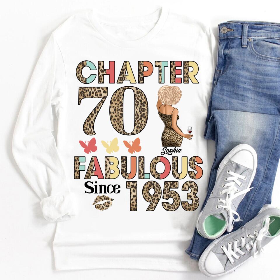 Chapter 70, Fabulous Since 1953 70th Birthday Unique T Shirt For Woman, Custom Birthday Shirt, Her Gifts For 70 Years Old , Turning 70 Birthday Cotton Shirt