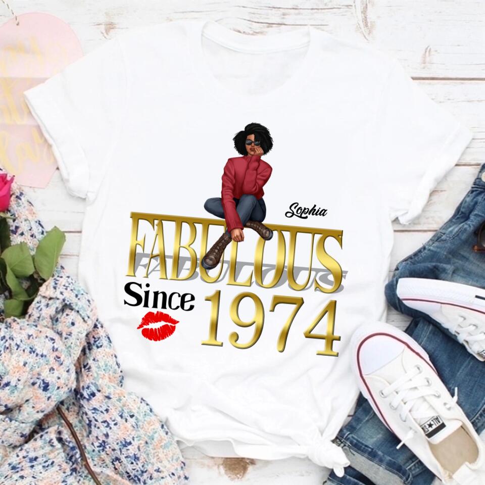 49th birthday shirts for her, Personalised 49th birthday gifts, 1974 t shirt, 49 and fabulous shirt, 49th birthday shirt ideas, gift ideas 49th birthday woman