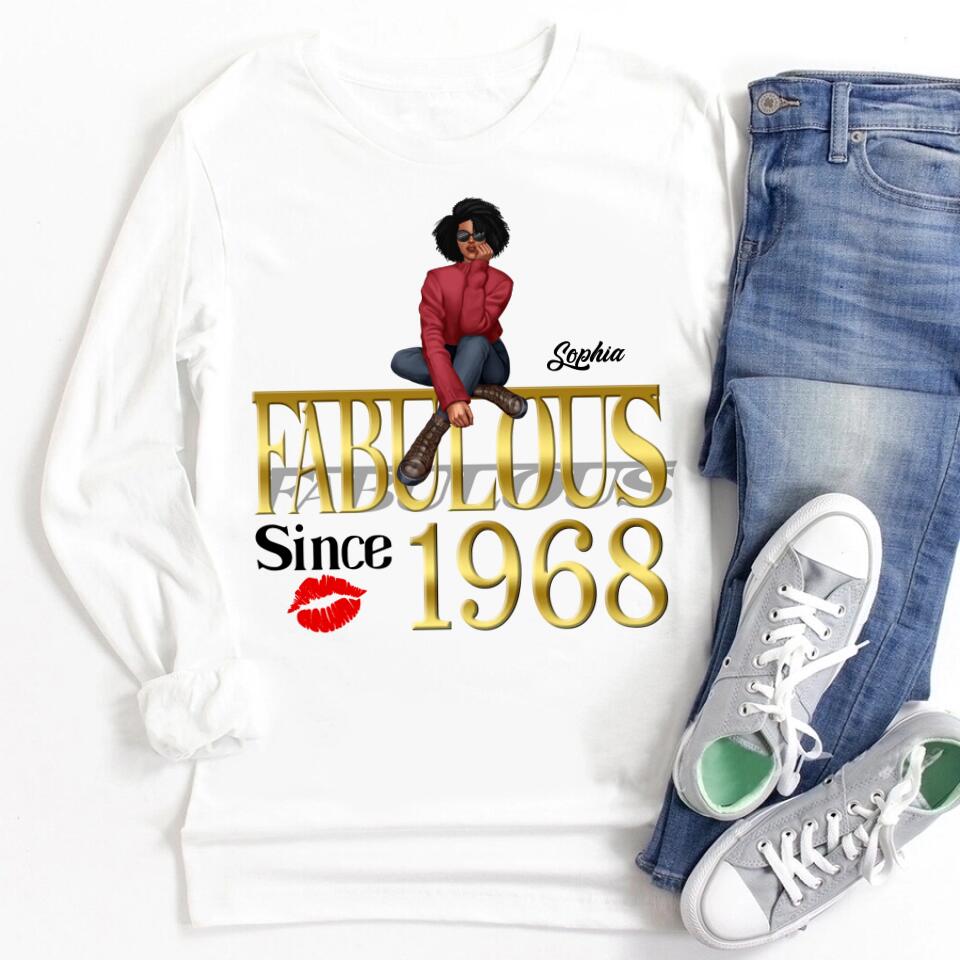 55th birthday shirts for her, Personalised 55th birthday gifts, 1968 t shirt, 55 and fabulous shirt, 55th birthday shirt ideas, gift ideas 55th birthday woman